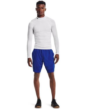 Under Armour Heatgear-Basislaagshirt Voor Met Hoge Kraag, Raglanmouwen En Lange Mouwen - Blauw