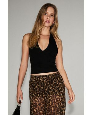 Grimelange Fitted Halterneck Tank Top - Black