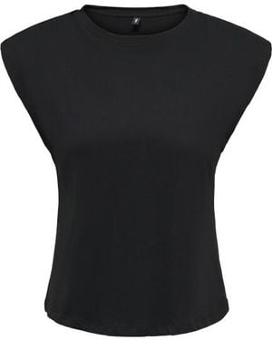 ONLY Esma Mouwloze Top Met Schoudervullingen - Zwart