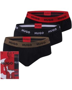 HUGO 3 Pack Of Hip Briefs - Red