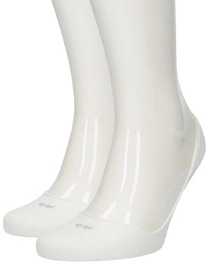Calvin Klein Adult Footie Laag Uitgesneden Voeringsokken (Set Van 2) - Wit