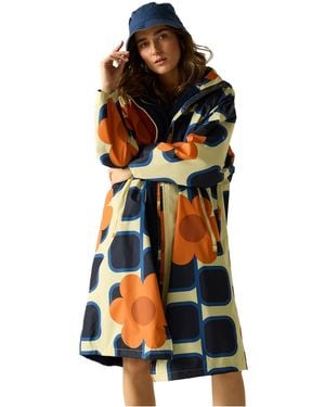Regatta Adult Orla Kiely Giant Square Flower Changing Robe - Black