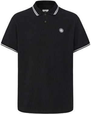 Pretty Green Poloshirt Met Tip - Zwart