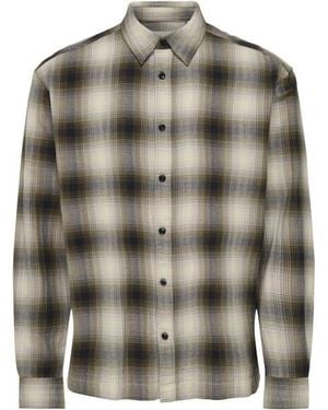 Only & Sons Onskosta Ls Check Reg Shirt 22039256 Rubber - Groen