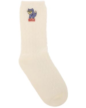 Gucci Treccina Logo Sokken - Wit