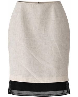 Conquista Midi-Rok Van Linnenmix Met Transparante Zoom – Verfijnde Minimalistische Elegantie - Wit