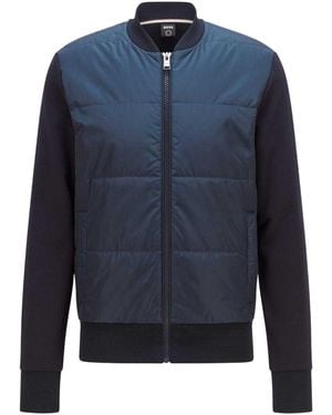 BOSS Skiles Gewatteerde Hybrid Jas (Marineblauw)