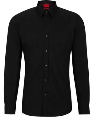 HUGO Extra-Slim Overhemd Voor - Zwart