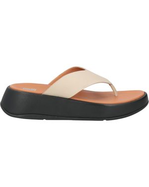 Fitflop F-Mode Luxe Leren Platte Sandalen Voor - Bruin