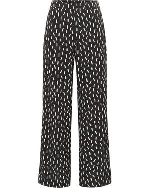 Dreimaster Stof Broek En Wit - Zwart