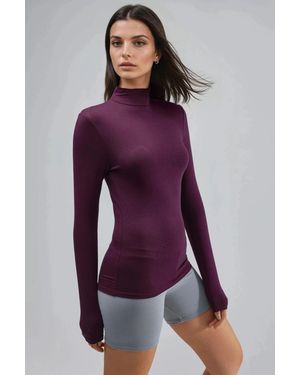 Busem Slim Fit Half Turtleneck Blouse - Purple