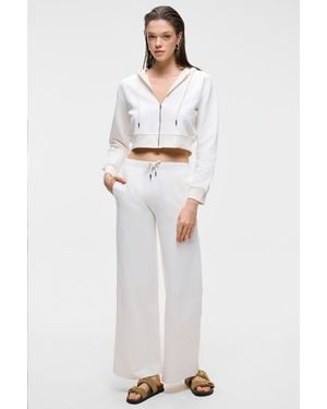 Grimelange Elastic Waist Wide-Leg Joggers - White