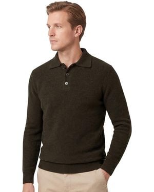 Profuomo Polo Lange Mouw Donkergroen - Zwart