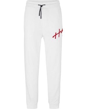 HUGO Joggingbroek Met Drog-Logo Voor - Wit