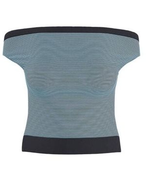 HYPEDROP Hdpaige Off-Shoulder Top Dessin - Blauw