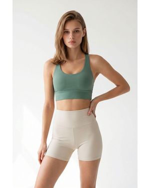 MixRay High-Waist Skinny Cycling Shorts - Blue