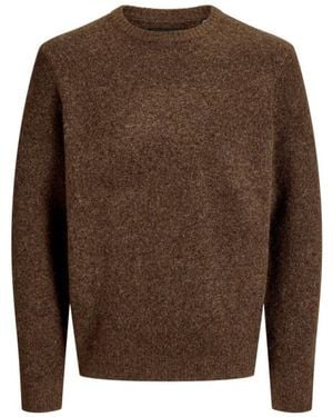 Jack & Jones Jprblasimon Souffle Knit Crew Neck 12286881 Chocolate Torte - Bruin