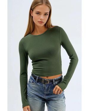 Busem Lange Mouwen Crew Neck Blouse - Groen