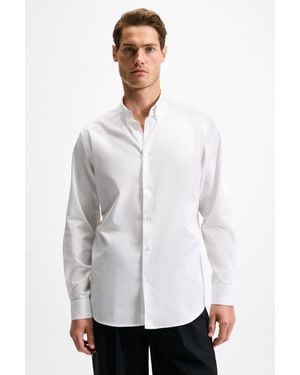 Grimelange Button Collar Poplin Shirt - White