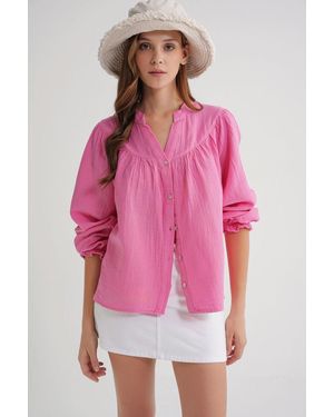 MixRay Muslin Cotton Shirt - Pink
