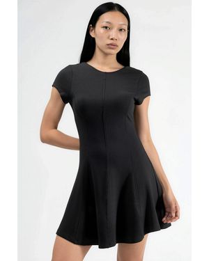 Busem Short Sleeve Mini A-Line Dress - Black