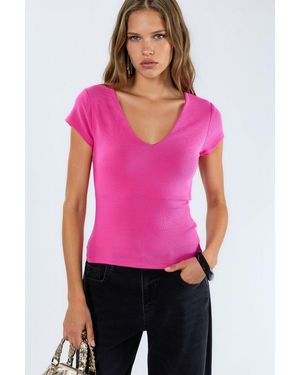 Busem V-Hals Modal Katoenmix Blouse - Rood