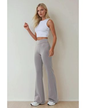 Hiccup High Waist Modal Touch Flare Leggings - Grey