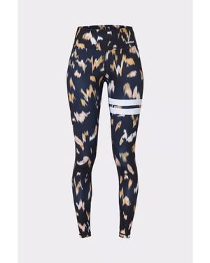 Stronger Explore Printed Leggings Lange Trainingslegging - Blauw