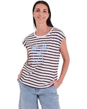 Freequent Fqfenjal Tee Brilliant & Coffee Bean - Blauw