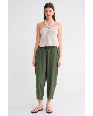 MixRay Salwar Fit Drawstring Trousers - Green
