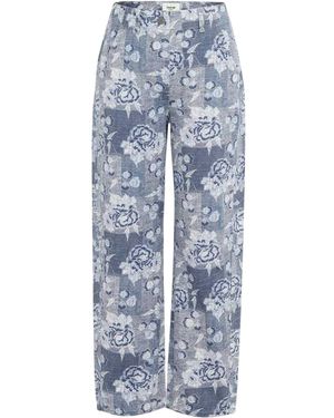 Firetrap Katoenen Jeans Met Bloemenprint Voor - Blauw