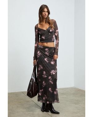 Grimelange High Waist Leopard Maxi Skirt - Multicolour