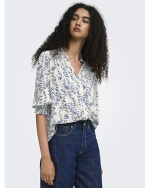 ONLY Onlraya 3/4 Blouse Met Print - Blauw