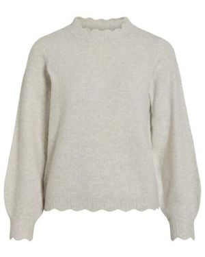 Vila Vinikolina O-Neck Ls Knit Top Noos Kit - Grijs