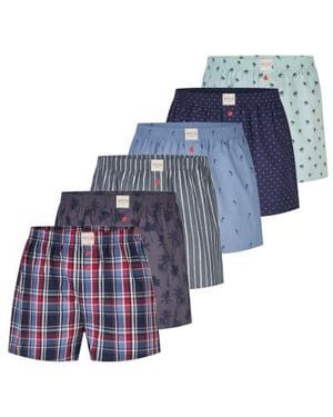 Phil & Co. Berlin Wijde Boxershorts 6-Pack Color D715 - Blauw