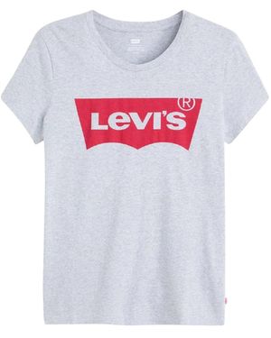 Levi's T-Shirt Met Batwing-Mouwen En Logo, Normale Pasvorm - Wit
