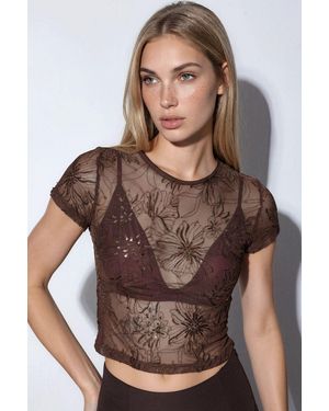 Busem Floral Sequin Slim-Fit Blouse - Brown