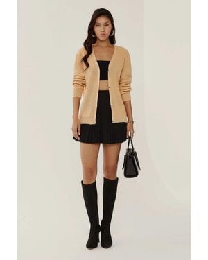 Hiccup V-Neck Buttoned Cardigan - Natural