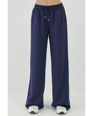 Hiccup Soft Modal Touch Wide Leg Joggers - Blue