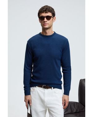 Grimelange Ribbed Crew Neck Jumper - Blue