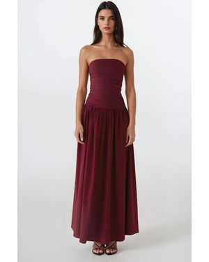 Hiccup Strapless Maxi Dress Detail - Red