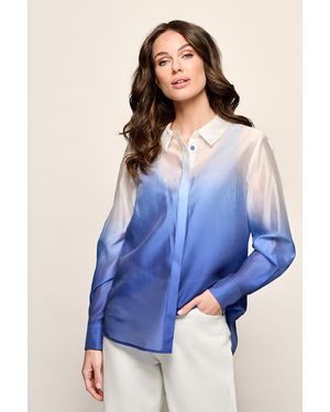 Mart Visser Juna Blouse Offwhite Kobalt - Blauw