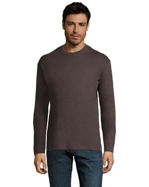Sol's Monarch T-Shirt Met Lange Mouwen Massief) - Bruin