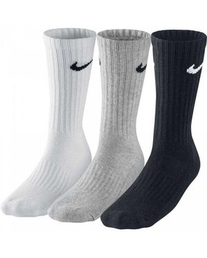 Nike Waardevolle Uniseks Adult Crew Sokken (Set Van 3) /Zwart/Zilver) - Blauw