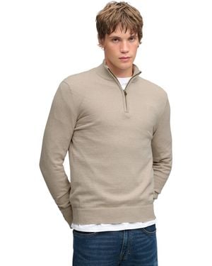 Superdry Half Zip Trui Slim Fit - Grijs