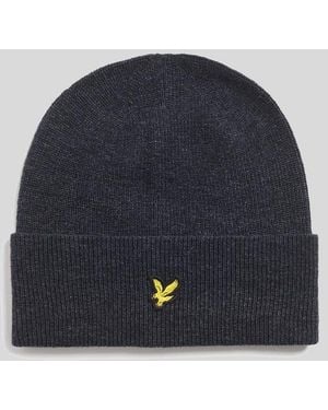 Lyle & Scott Lamswol Blend Beanie - Blauw