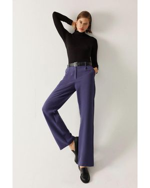 Hiccup Straight Leg Suit Trousers - Blue