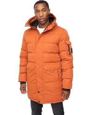 Crosshatch Milwaka Long Jacket (Burnt) - Orange