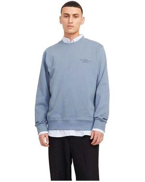 Jack & Jones Jack And Jones Sweatshirt Met Ronde Hals En Logo (Vuursteen) - Blauw