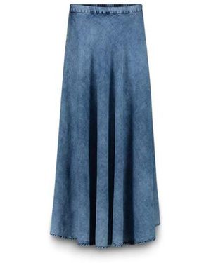 Summum 6S1335-11631 Long Skirt Cotton Satee - Blauw